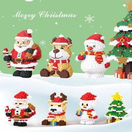 Christmas Toy Supplies Creative Christmas Collection Doll Building Block Model Children's Puzzle Assembly Toy Accessories Gift For Christmas present 231129