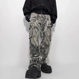 Women s Pants s MADE EXTREME Jungle Camo Leaf Loose Straight Streetwear Men Cargo Vintage Baggy 231201