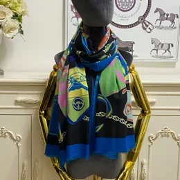 Women's long scarf scarves shawl cashmere material thin and soft Print pattern size 200cm - 70cm