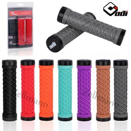 Bike Handlebars Components 1 Pair Handlebar Grips ODI Mountain Road Bike Handle Cuffs Shockproof Silicone Bicycle Grip Double Lock on Cycling Bar Grip 231201