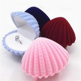 100pcs New Arrival mix Colours Jewellery Gift Boxs Sea Shell Shape Jewellery Box Earrings Necklace Boxes Colour Pink292U