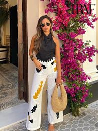 Women's Pants 2023 Pring Baggy Woman White Wide Leg For Women Summer High Waist Holiday Casual Trousers Womens