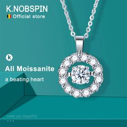 Pendant Necklaces KNOBSPIN All Round Original s925 Sterling Silver for women Wedding Sparkling Fine Jewellery with GRA 231130