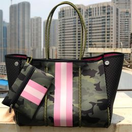 Evening Bags Luxury Designer Neoprene Breathable Shoulder Handbag 2022 Fashion Casual Camo Tote Bag Brand Top-Handle BagsEvening296M