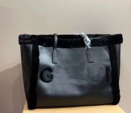 Shoulder Bags plush fur Women shopping Winter bag Tote bags leather shoulder bag tote single-sided Real handbag