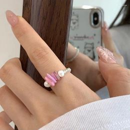 Cluster Rings VENTFILLE 925 Sterling Silver Crystal Beads Ring For Women Girl Pearl Irregular Korean Design Finger Jewellery Gift Drop