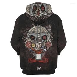 Men's Hoodies Horror Movie Saw Graphic Hoodie Men Clothing 3D Goth Film Printed Women Harajuku Fashion Y2k Pullovers Hooded Hoody