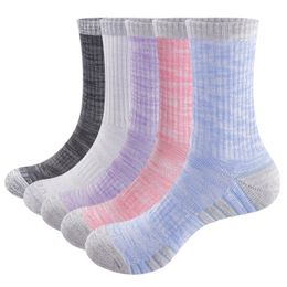 Sports Socks YUEDGE Womens Hiking Socks Moisture Wick Cotton Cushion Casual Gym Fitness Sports Crew Socks For Ladies 36-43 EU 231201