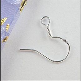 200pcs lot Sterling 925 Silver Clasps & Hooks Earring Findings Fishwire Hooks Jewellery DIY 15mm fish Hook Fit Earrings300j