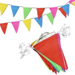 Other Event Party Supplies Colourful 100m Triangle Flag Pennant Bunting String Banner Garland Festival Party Holiday Home Garden Decoration 231201