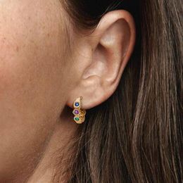 925 Sterling SilverHoop Earrings Gold Baby Earrings With Pearls Fits European Jewely Style Gift 215263010289y