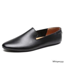 Dress Shoes Italian Mens Genuine Leather Moccasins Light Flats Men Slip on Boat Outdoor Casual Luxury Brand Loafers 231130