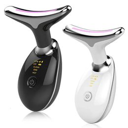 Face Care Devices Neck Massager Lifting EMS Microcurrent LED Pon Therapy Vibration Face Beautify Anti Wrinkles Tightening Skin Care Tool 231130