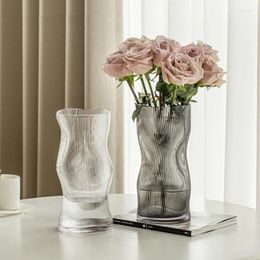 Vases Flower Glass Vase Aesthetic Hydroponic Modern Small Tall Luxury Design Ikebana Transparent Florero Decoration Home WK50HP