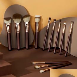 Makeup Brushes Tools Brown Bear Series 12Pcsadd Bag Support Customization Drop Delivery Health Beauty Accessories Dhuzn