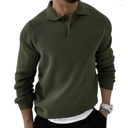 Men's Sweaters Autumn Winter Sweater Knitted POLO Shirts Lapel Solid Pullover Social Streetwear Casual Business Clothing Tops