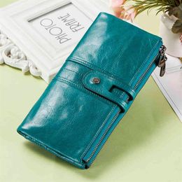 Classic Wallets Contact's Genuine Leather Women Female Coin Purse Long Walet Zipper Cartera Mujer Phone Pocket Money Bag Lady309I