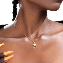 Designer Necklace Luxury Jewellery Flower Crystal Initial For Women A-Z Alphabet Letter Gold Chain Pendant Zircon Friend Christmas G256m