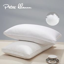 Pillow Peter Khanun 2 Pcs Goose Down Pillows Bed Pillow For Sleeping Neck Protection Pillow Slow Rebound 100% Cotton Cover 231130