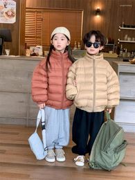 Down Coat Koreanversion Of Boys And Girls Jacket Winter Children's National Standard 90 White Duck Solid Color Pasted Bread