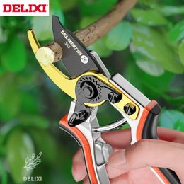 Pruning Tools Delixi Pruning Scissors Trim Horticulture Garden Tools 35mm Shear Diameter SK5 Steel Blade Labor-saving Scissors Folding Saw Set 231201