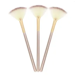 Makeup Brushes 3 Pcs Brush Fan Face Powder Contouring Corrugated Silk Nylon Wool Kit Cosmetics