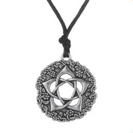 L11 Star Rose Pentacle of the Goddess Pentagram Wiccan Jewellery Pewter Pendant Necklace304u