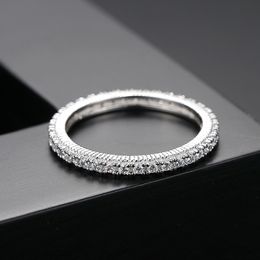 Brand Design Ring S925 Sterling Silver Set Sparkling 3A Zircon Exquisite Ring from Europe and America Hot Fashion Women High end Ring Jewellery Valentine's Day Gift spc