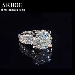 Band Rings Real 2 8mm Moissanite Wedding Ring For Women 925 Sterling Silver Band D Colour VVS Diamond Engagement Fine Jewellery With GraL231201