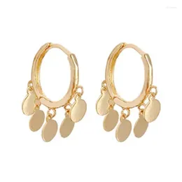 Stud Earrings 1 Pair Fashion Hoop Mini Coin Decor Dangle Jewellery Accessories
