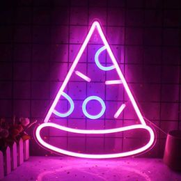 LED Neon Sign Pink Pizza Ice Cream Neon Sign Hot Dog Neon Light for Restaurant Bar Beer Window Shop Home Hamburger Neon Room Decoration YQ231201