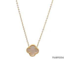 Van Clef Bracelet Clover Jewlery designer for women Clover Necklace silver chain men Simple Flower Rhinestone Necklace fashion Gold Plated doublesided Round Neck