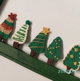 Headwear Hair Accessories Christmas Tree Clip Handmade Embroidered Woolen Hair Ornament Fragmented Clip Edge Clip Christmas