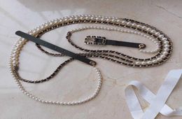 2020 Brand Fashion Jewellery Women Vintage Pearls Chain Long Belt Pendants Pearls Chain Necklace Belt Party Fine Fashion Jewelry2369250