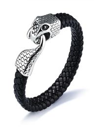 hip hop ouroboros bracelet for men luxury designer black leather rope chain bracelets The Vampire Diaries Hollow mysterious jewelr1963256