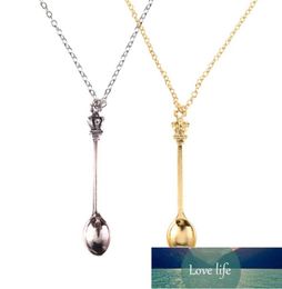 Tea Scoops 1pcs Gold Silver Colour Tone Snuff Mini Crown Spoon Vintage Royal Ibiza Festival Necklace Stainless Steel5997750