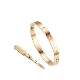 Fashion MOVE BRACELET Bangles Women Men 4CZ Titanium Steel Screw Screwdriver Bracelets Gold Silver Rose Nail Bracelet Jewellery with285G