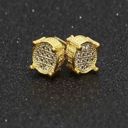 Designer Earrings Luxur Jewellery Fashion Women Mens Earrings Hip Hop Diamond Stud Earings Iced Out Bling CZ Rock Punk Round Wedding307k