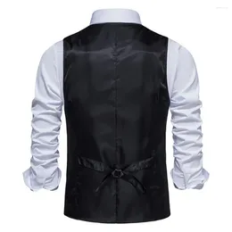 Men's Vests Slim Fit Men Vest Plaid Print Retro Business Waistcoat Single Breasted Coat With Sleeveless Design Multiple