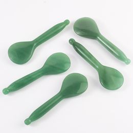 Jade Round Spoon Gua Sha Tool Face Massage Wand Head Neck Eye Acupuncture Pen Natural Aventurine Stone Guasha Beauty Skin Care Tools