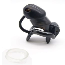 New HT v3 Cock Cage Penis ring Male Small barbed Silicone Cage With fixed Resin Ring Chastity Device Adult Sexy toys A362-2