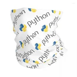 Bandanas Programmer Python Symbol Bandana Neck Gaiter For Ski Hunting Wrap Scarf Computer Developer Programming Coder Balaclava Warmer