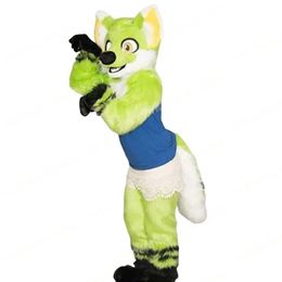 2024 Performance green Husky Dog Mascot Costumes Cartoon Carnival Hallowen Performance Unisex Fancy Games Outfit Outdoor Advertising Outfit Suit