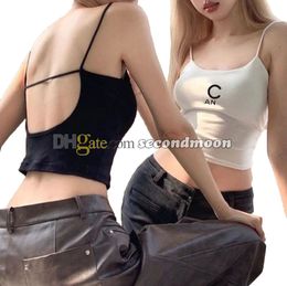 Sexy Backless t Shirt Women Breathable Sling Top Quick Drying Knits Vest Summer Tight Tanks Top