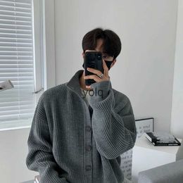 Men's Sweaters 2023 Winter Stand Collar Cashmere Cardigan Fashion Trend Wool Sweater Loose Vintage Knitting Keep Warm Grey Colour Coatsyolq