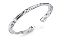 Fashion Newest 925 Sterling Silver Plated Bracelet for Women Jewelry Line Designer Open Bangle Bracelets Whole2673430