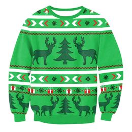 3d Sweatshirts Christmas and New Year Tie-dye Sweat Mens Crewneck Hoodies Plus Size 012