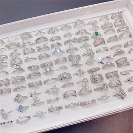 Zircon Ladies Wedding Ring Exquisite Geometric Imitation Gemstone Women Rings Diamond Silver Engagement Jewelry Accessories287l