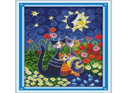 The Cats under the sun1 Pattern Counted Printed on Canvas DMC 11CT 14CT Chinese Cross Stitch kit Needlework Set Embroidery156z7347715