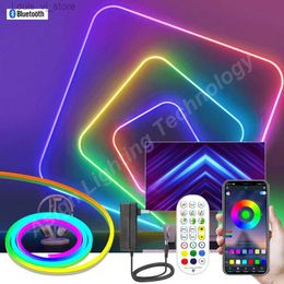 LED Neon Sign Dream Colour RGBIC LED Neon Light 12V RGB Flexible Tape IP67 Waterproof Led Strip Tube Bluetooth App Control for Bedroom Decor YQ231201